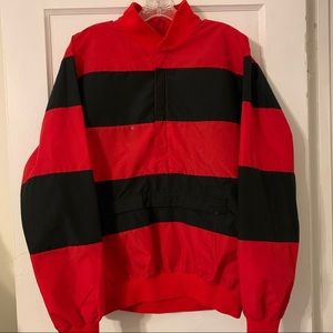 Vintage Slope Ski Striped Anorak Jacket Sz XL